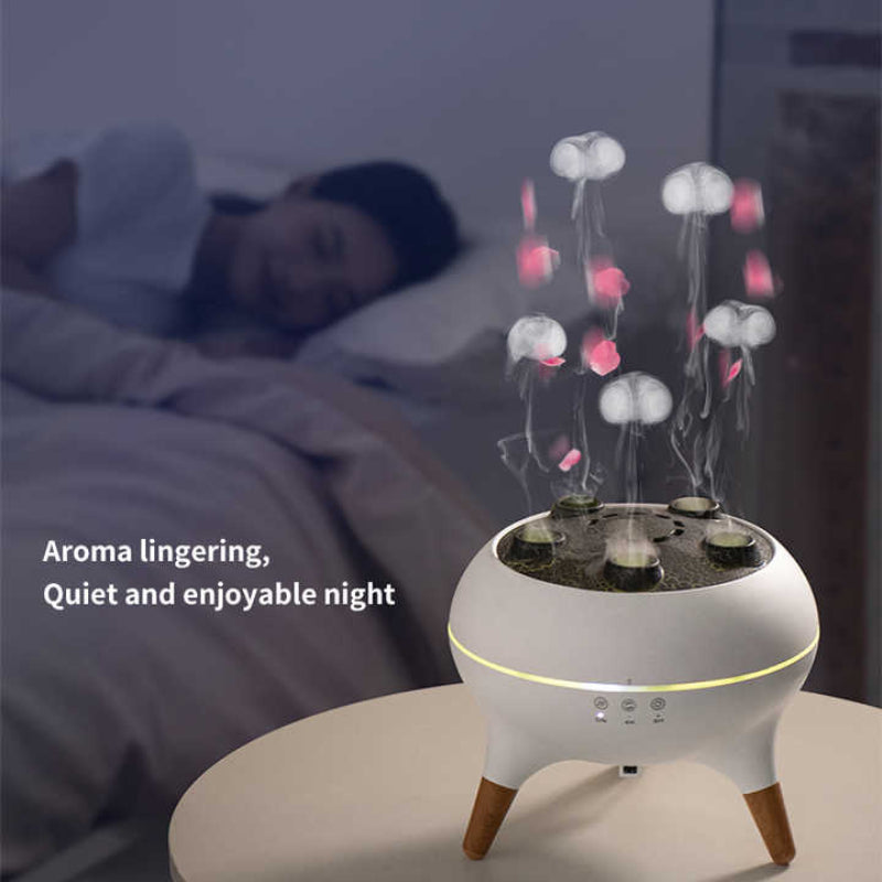 Dynamic Jellyfish Aroma Diffuser 250ml with Timer Adjustable Mist 7‑Color Ambient Light V80