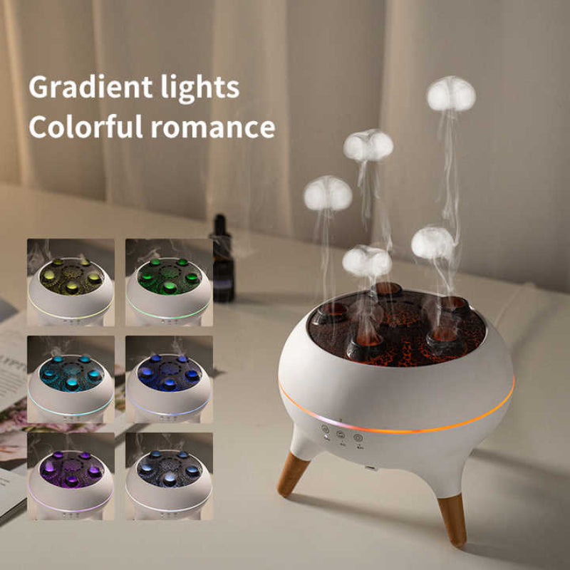 Dynamic Jellyfish Aroma Diffuser 250ml with Timer Adjustable Mist 7‑Color Ambient Light V80