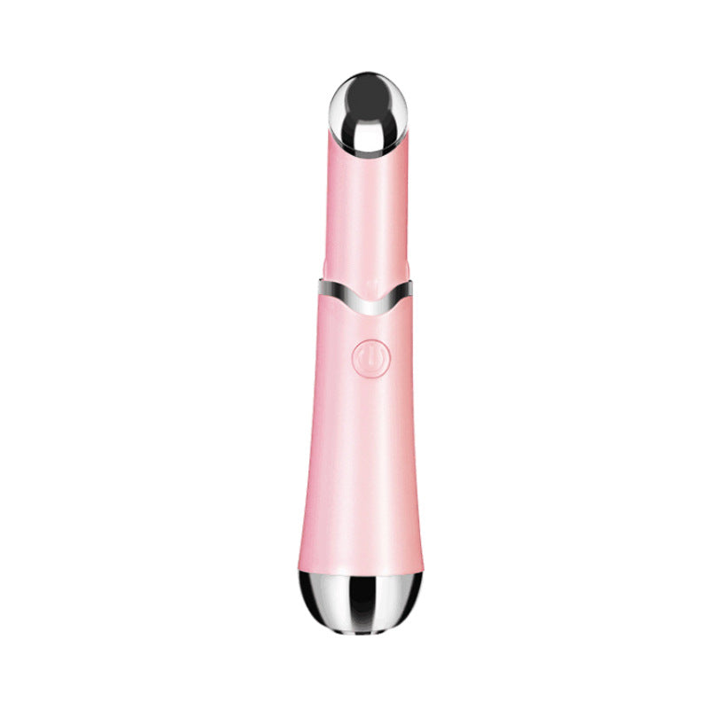 Pink Sonic Eye & Lip Massager – Heated Vibrating Wand with Red & Blue Light Therapy for Puffiness & Wrinkles