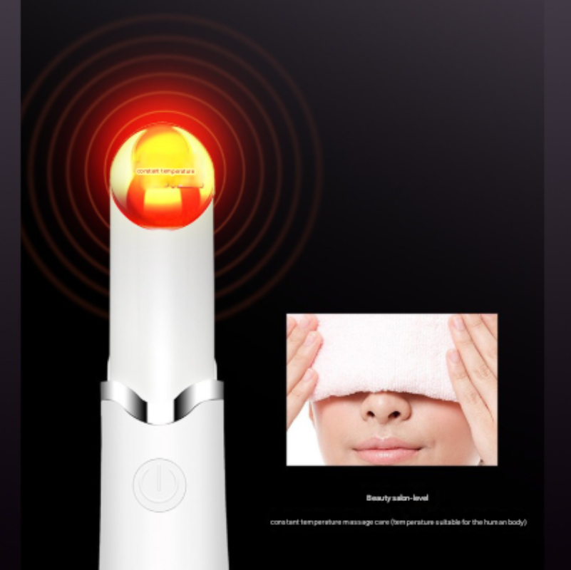 Pink Sonic Eye & Lip Massager – Heated Vibrating Wand with Red & Blue Light Therapy for Puffiness & Wrinkles