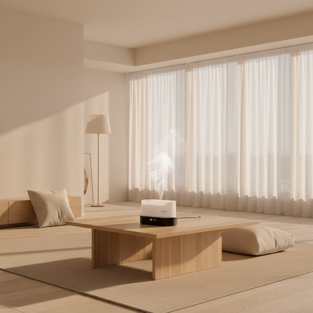 Black 3D Flame Aroma Diffuser 200ml Ultrasonic Humidifier with 7‑Color LED Light USB
