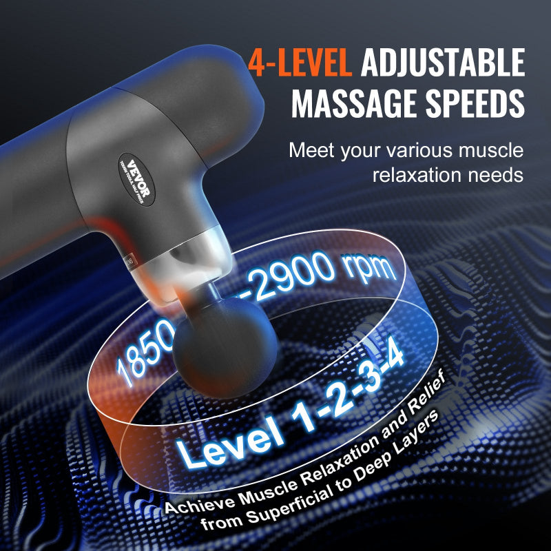 Mini Massage Gun Deep Tissue Percussion Massager 4 Speed Portable Muscle Recovery