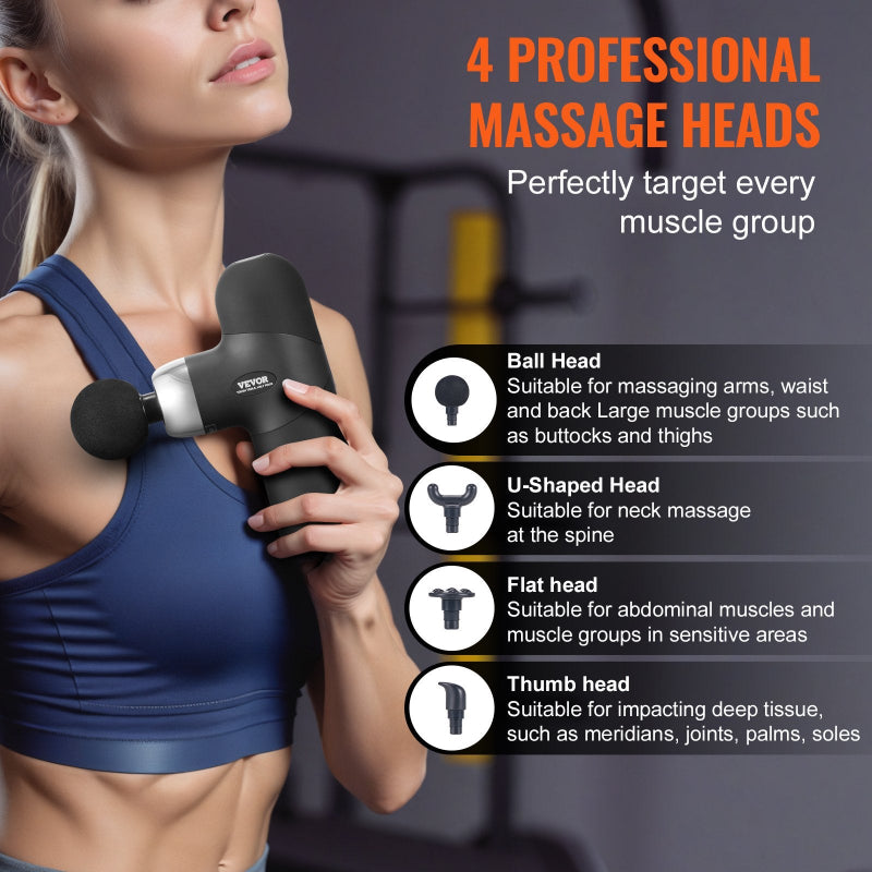 Mini Massage Gun Deep Tissue Percussion Massager 4 Speed Portable Muscle Recovery
