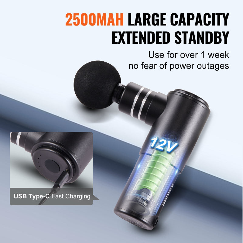 Massage Gun Deep Tissue Percussion Massager 4 Speed Brushless Motor Muscle Recovery