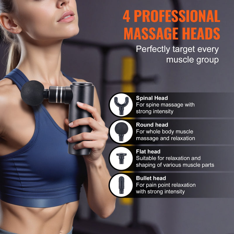 Massage Gun Deep Tissue Percussion Massager 4 Speed Brushless Motor Muscle Recovery